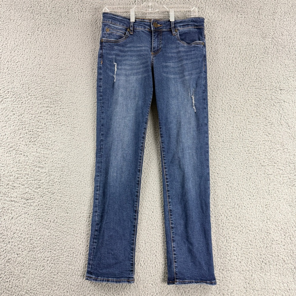 KUT from the Kloth Katy Jeans Womens 6 Blue Distressed Boyfriend Denim KP799ME1R
